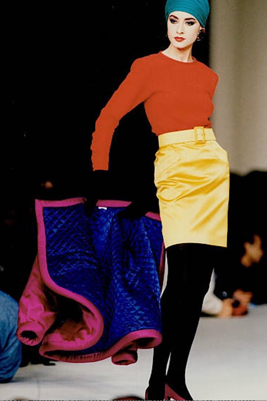 Saint Laurent Rive Gauche Seta Pad Fucsia P/E 1987 in vendita 4