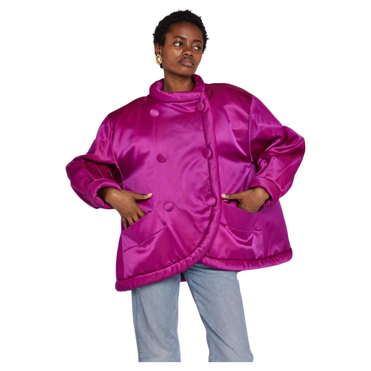 Saint Laurent Rive Gauche Silk Padded Fuchsia S/S 1987