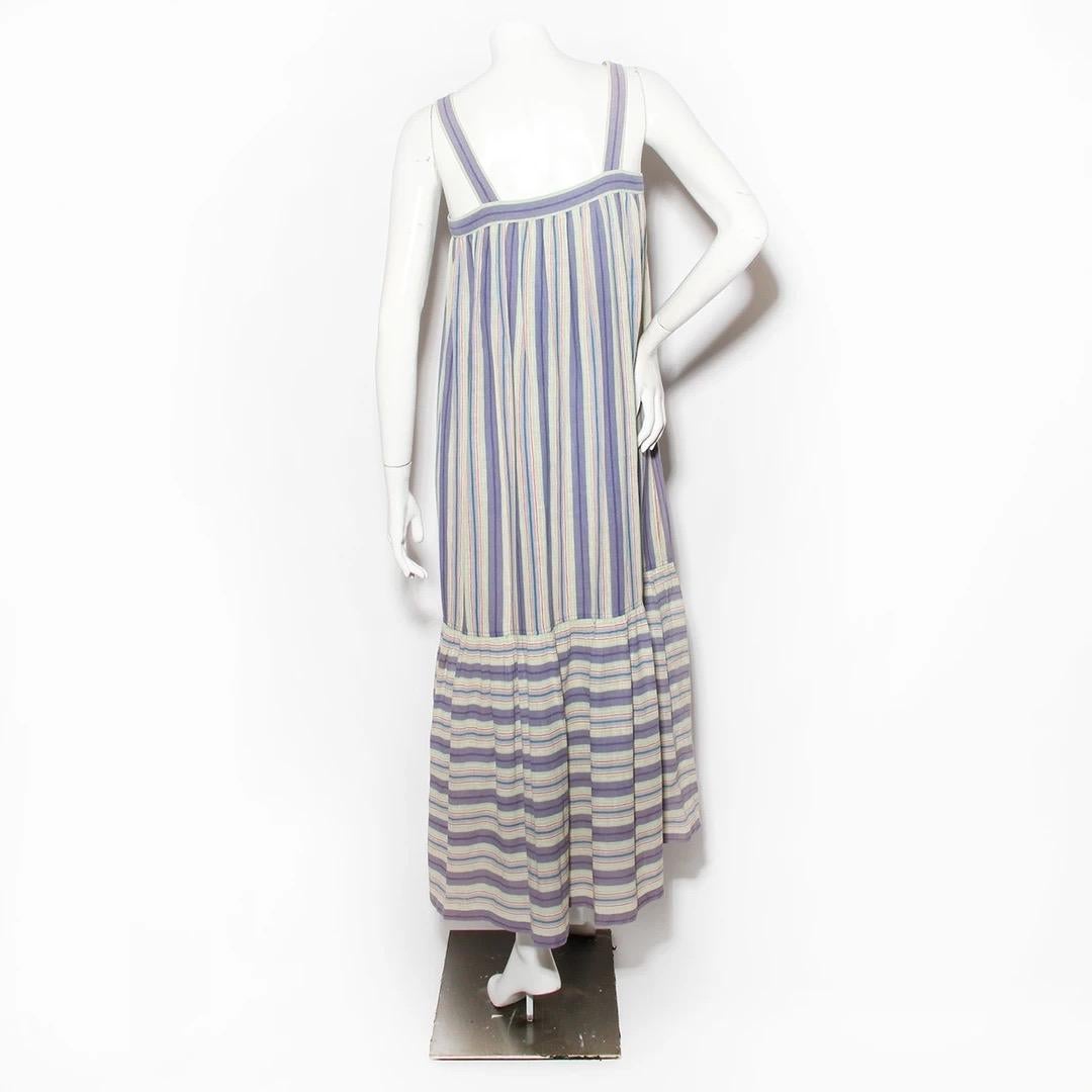 Gray Saint Laurent Rive Gauche Stripe Dress