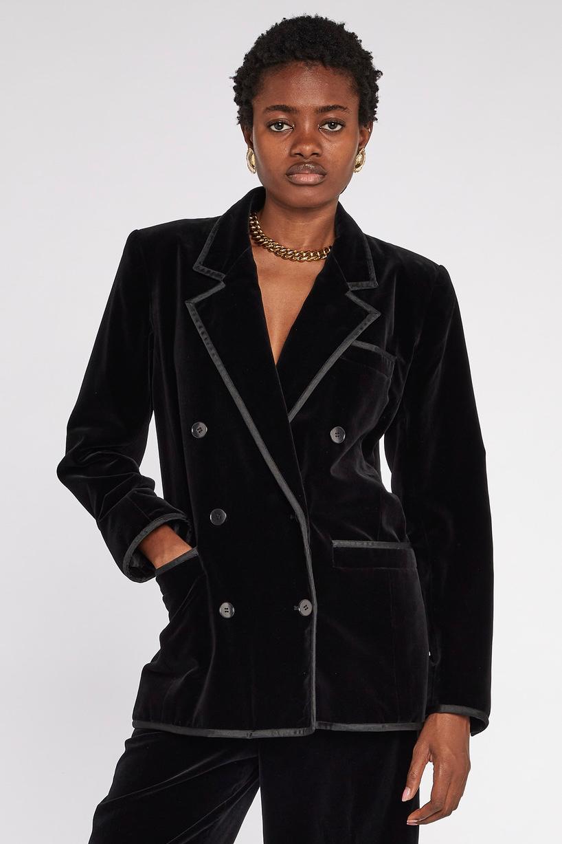 Saint Laurent Abito doppiopetto in velluto Rive Gauche AW 1981 In condizioni ottime in vendita a London, GB