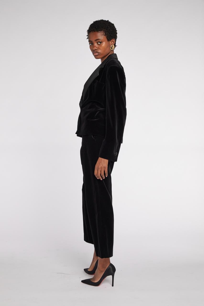 Saint Laurent Le Smoking in velluto Rive Gauche  Abito circa 1985 In condizioni ottime in vendita a London, GB
