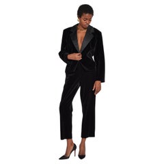 Saint Laurent Rive Gauche Samt Le Smoking  Anzug um 1985
