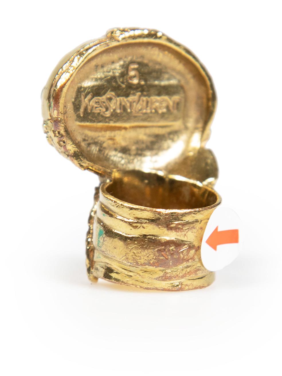 Women's Saint Laurent Rive Gauche Vintage Gold Tone Arty Ring