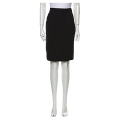 Saint Laurent Rive Gauche Vintage Pencil Skirt (40) Black