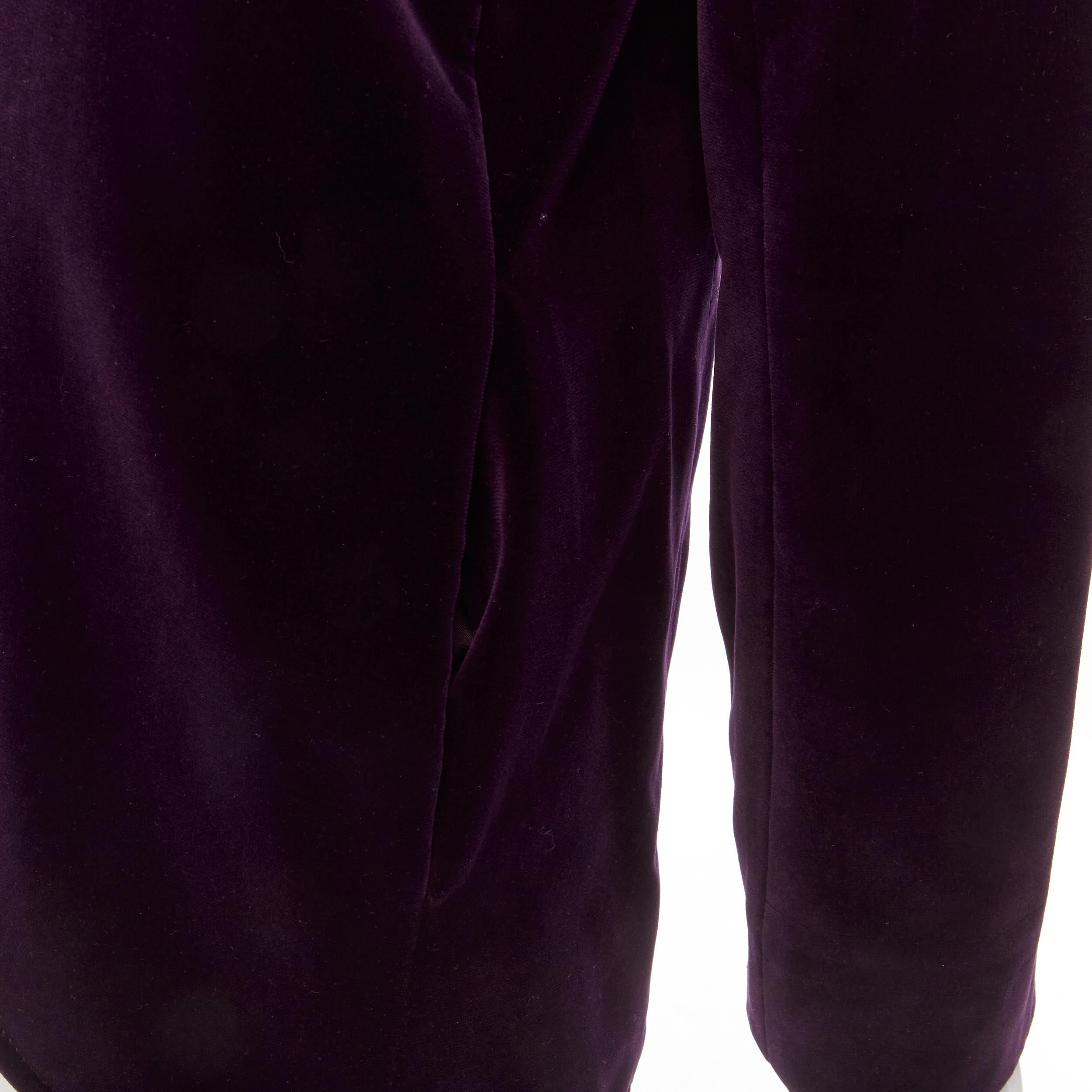 SAINT LAURENT Rive Gauche Vintage purple velvet crystal button blazer FR40 L 7