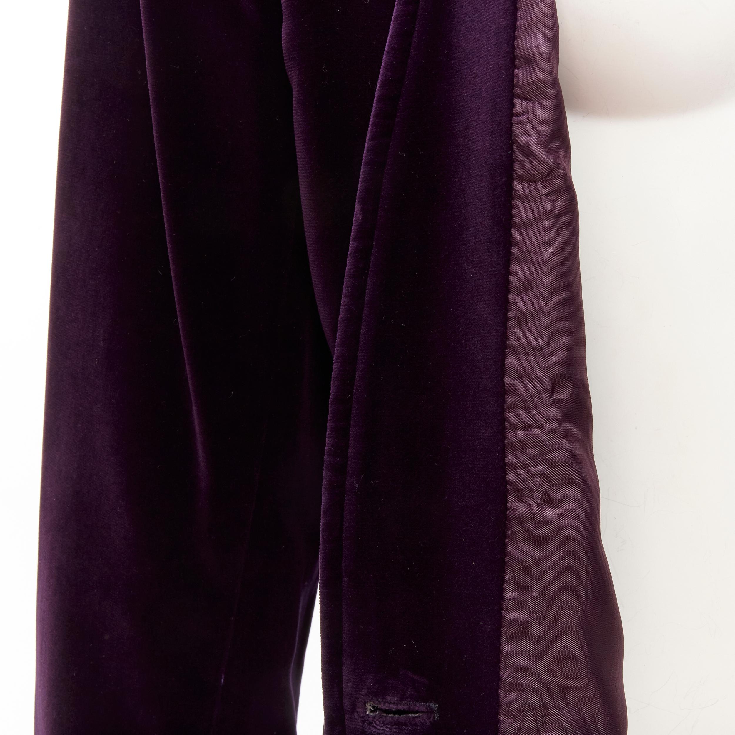 SAINT LAURENT Rive Gauche Vintage purple velvet crystal button blazer FR40 L 8