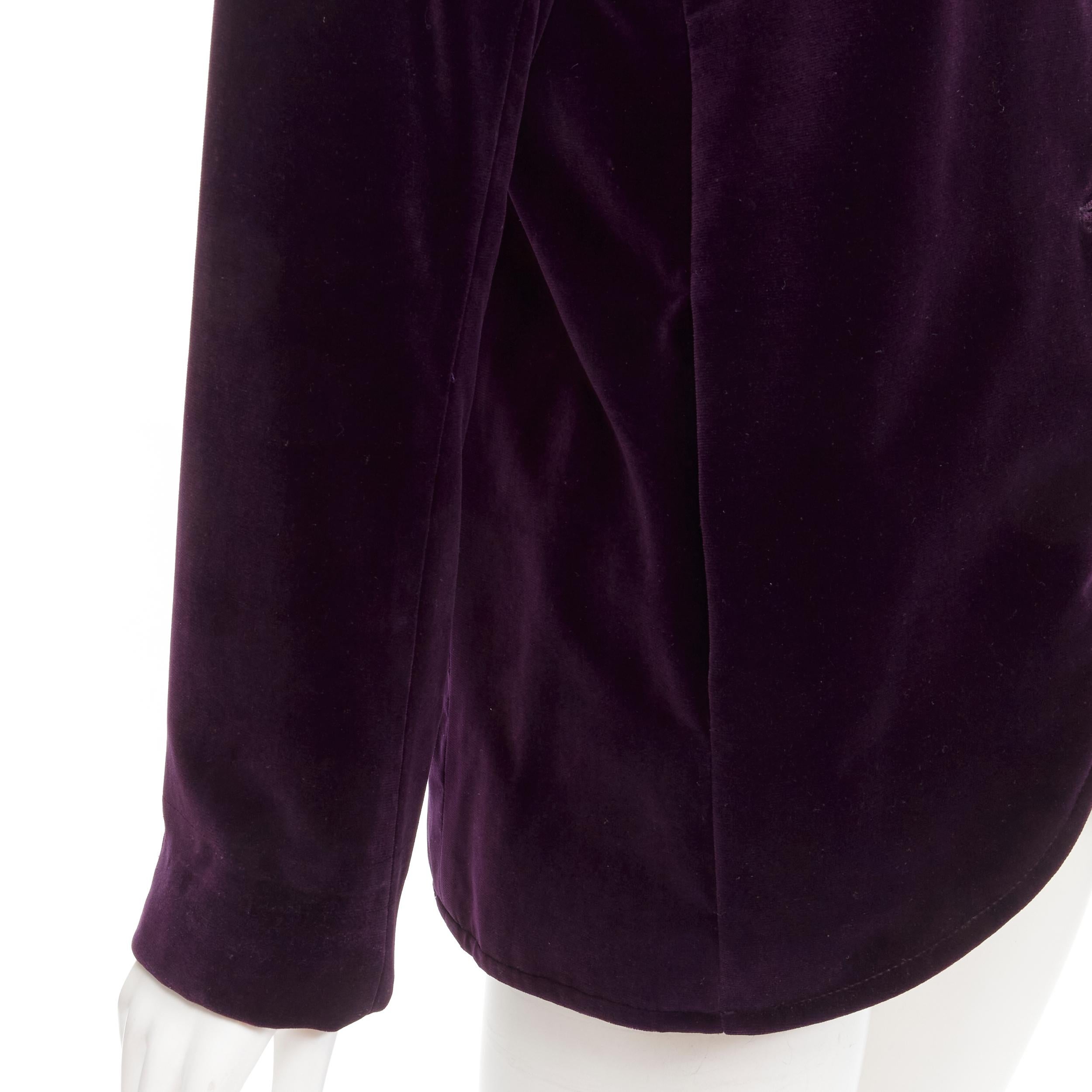 SAINT LAURENT Rive Gauche Vintage purple velvet crystal button blazer FR40 L 6