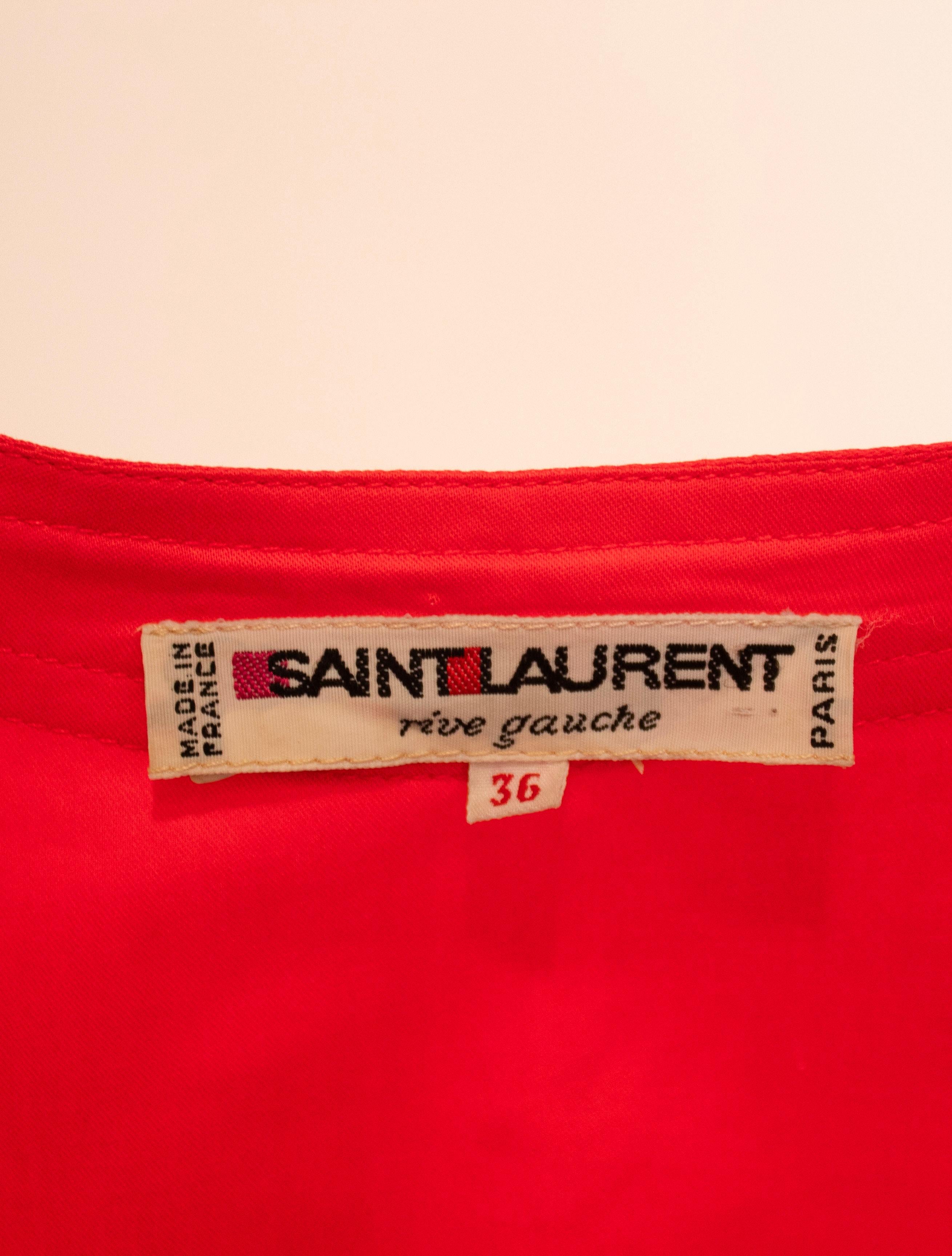 Saint Laurent Rive Gauche Vintage - Camicetta in cotone button down con bottoni In condizioni buone in vendita a Los Angeles, CA