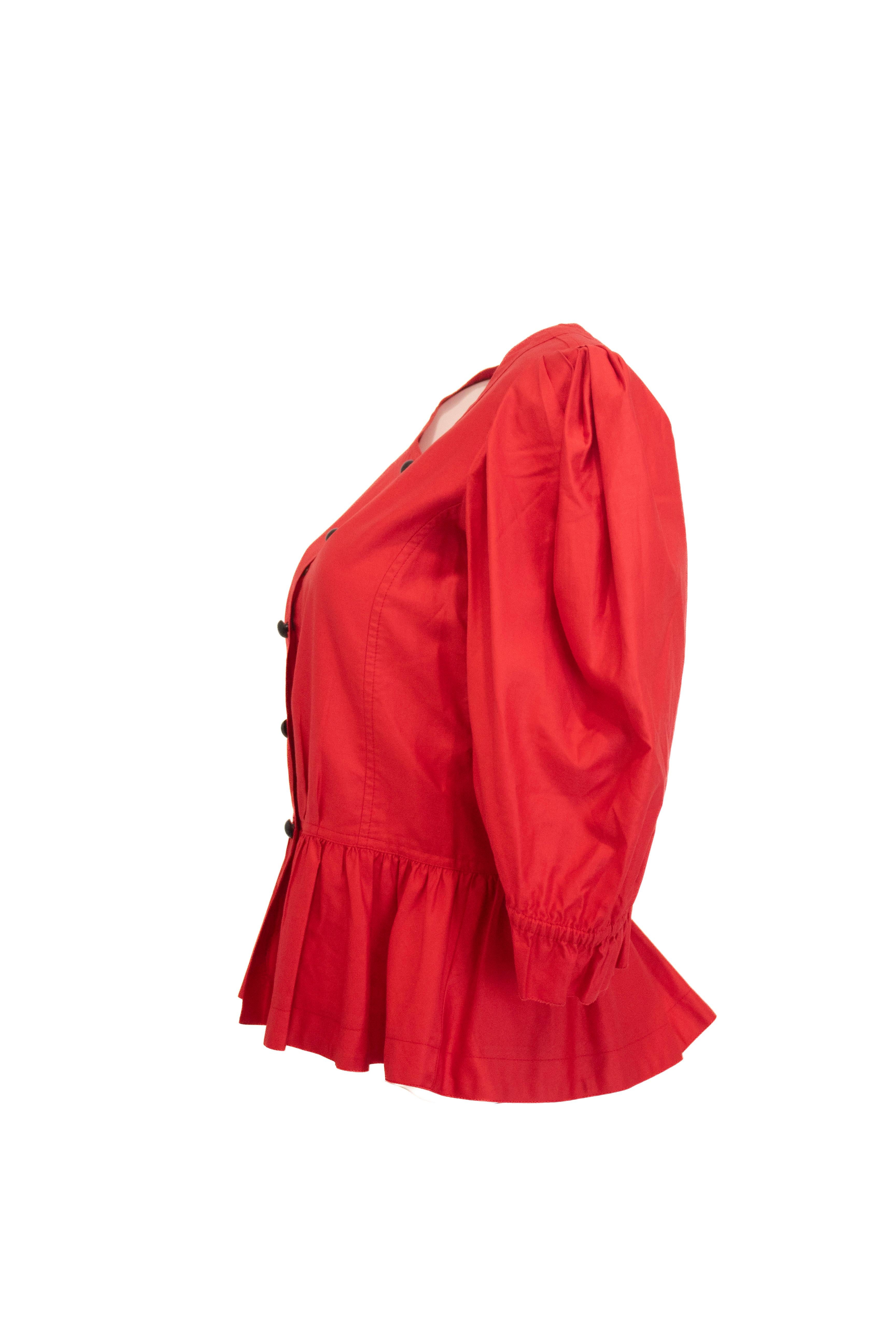 Donna Saint Laurent Rive Gauche Vintage - Camicetta in cotone button down con bottoni in vendita