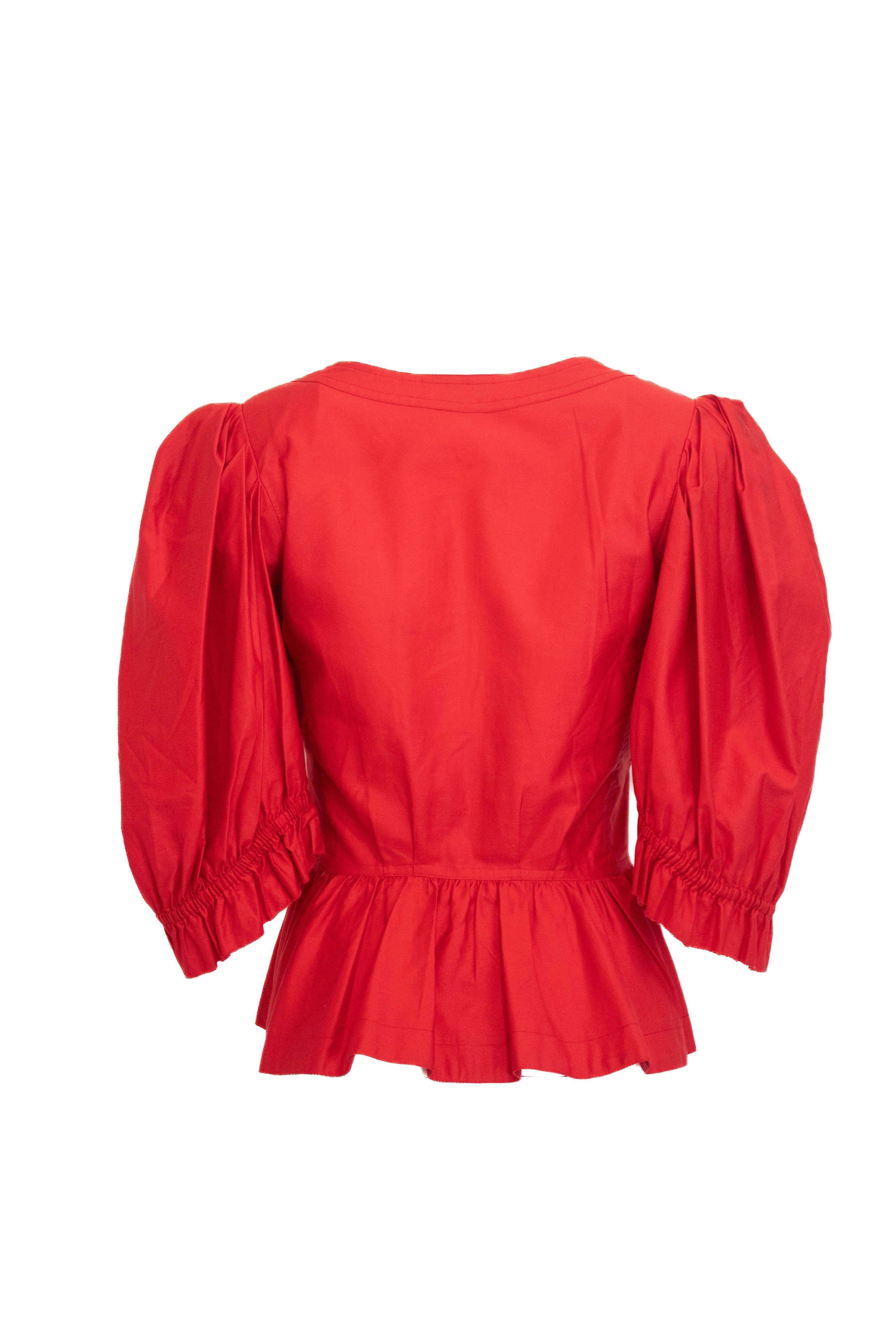 Saint Laurent Rive Gauche Vintage - Camicetta in cotone button down con bottoni in vendita 1