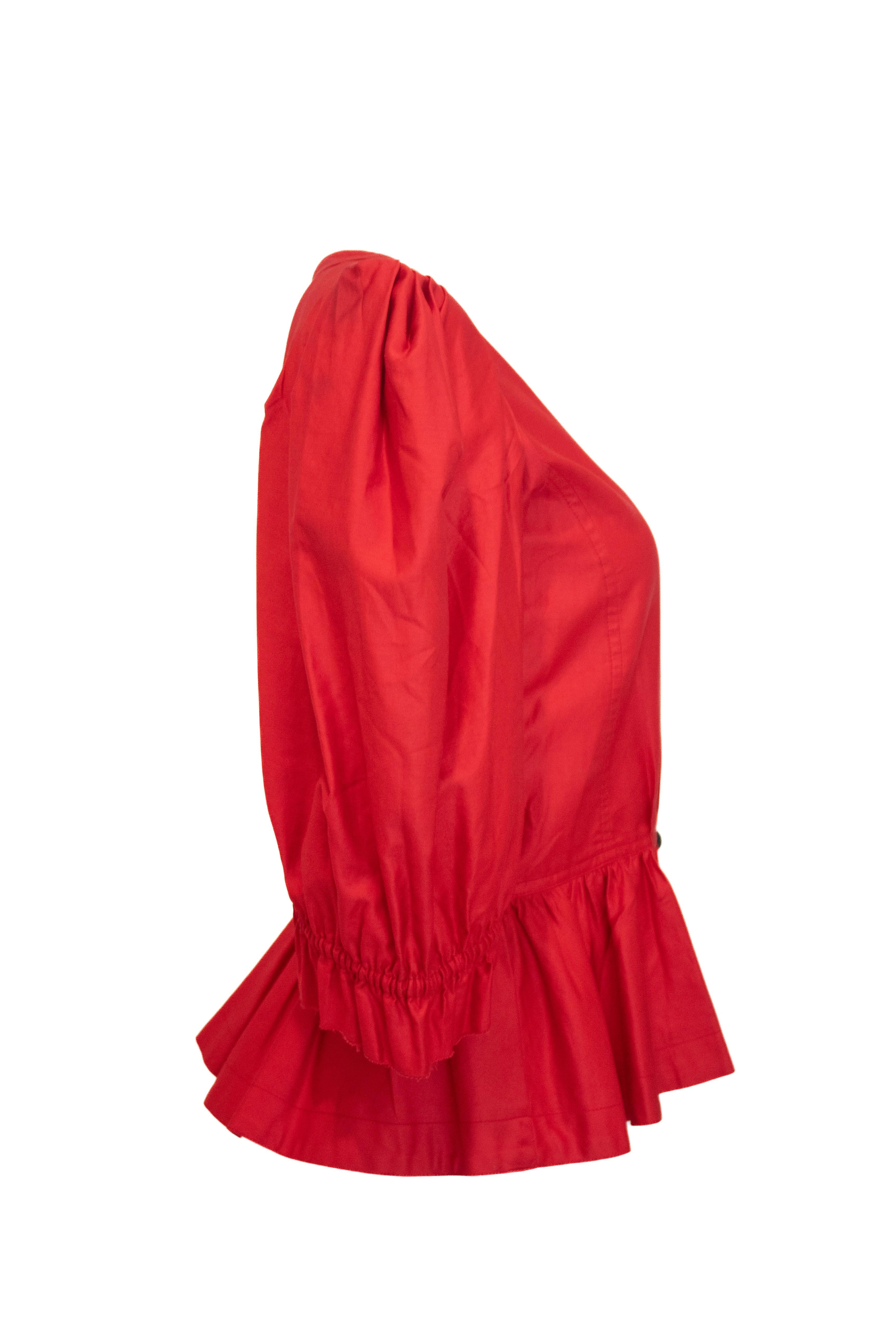 Saint Laurent Rive Gauche Vintage - Camicetta in cotone button down con bottoni in vendita 2