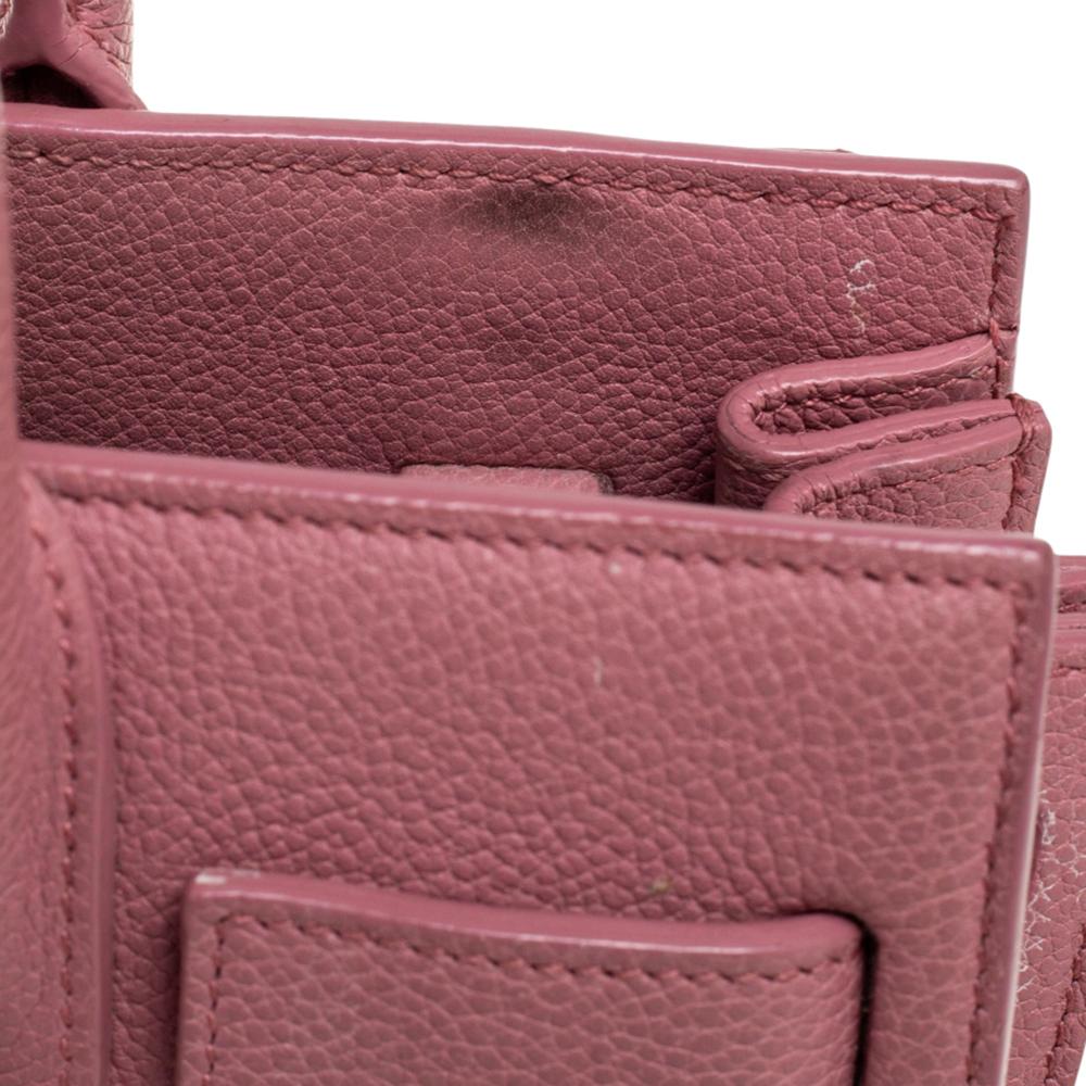 Saint Laurent Rose Pink Leather Nano Classic Sac De Jour Tote 1