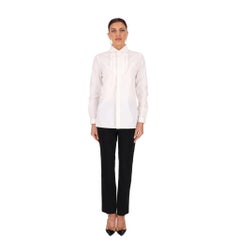 Saint Laurent Ruffled Bib Cotton Shirt