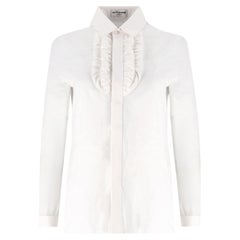 Saint Laurent Ruffled Bib Cotton Shirt