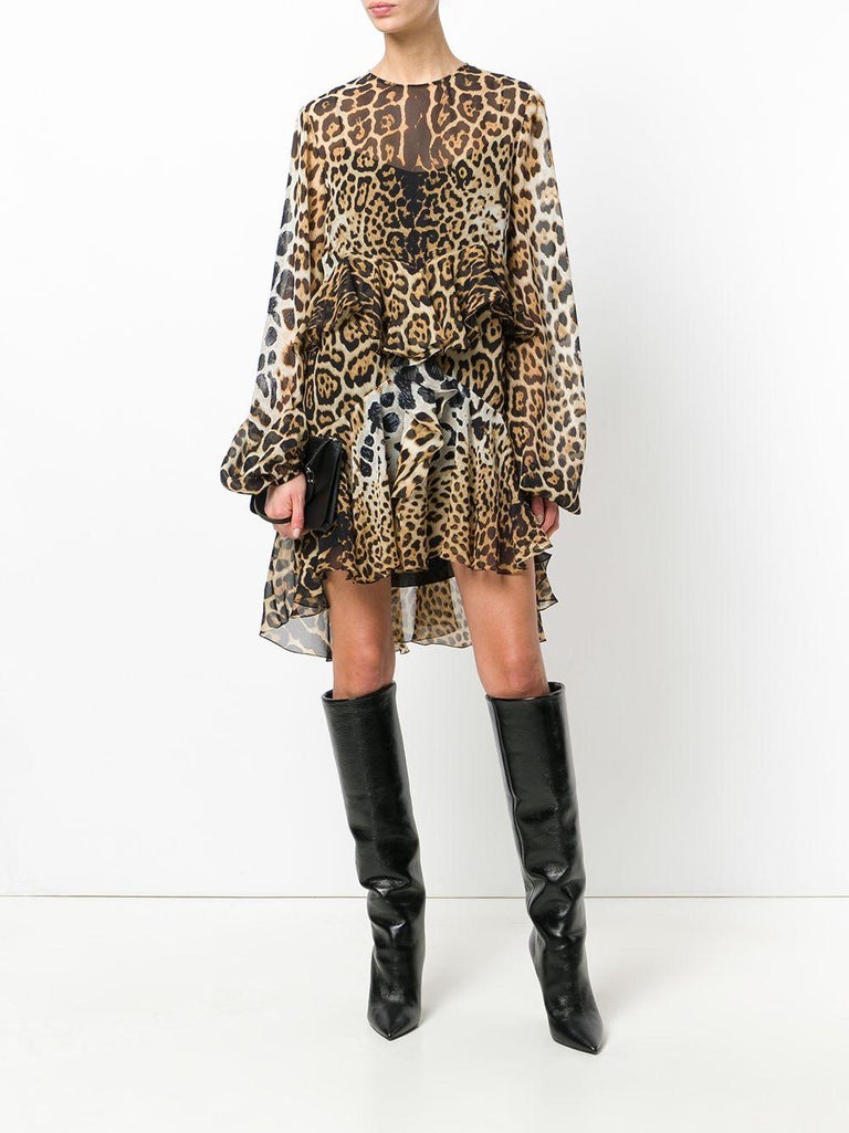 saint laurent leopard-print silk-chiffon maxi dress Yves Saint Laurent by Tom Ford Silk Leopard Cut Out Maxi Dress YSL, 20 Basha Gold