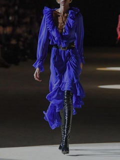 SAINT LAURENT Runway 110 Aylah Over-The-Knee Vinyl Boots Size 40 patent leather