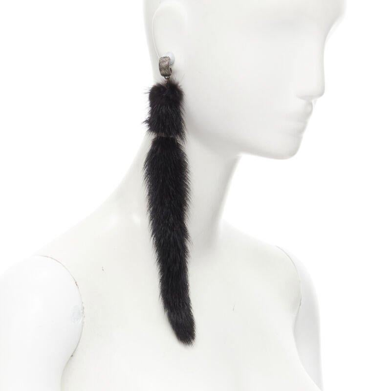 SAINT LAURENT Runway black mink fur tassel pierced statement earring
Reference: TGAS/B01776
Brand: Saint Laurent
Designer: Anthony Vaccarello
Collection: Runway
Material: Fur
Color: Black
Pattern: Solid
Closure: Pierced
Extra Details: Runway