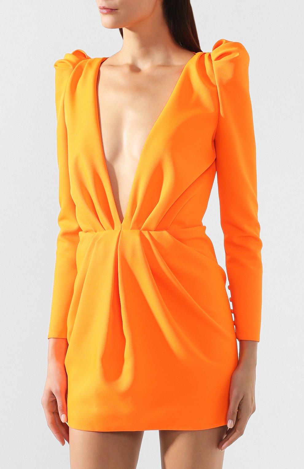 orange long sleeve mini dress