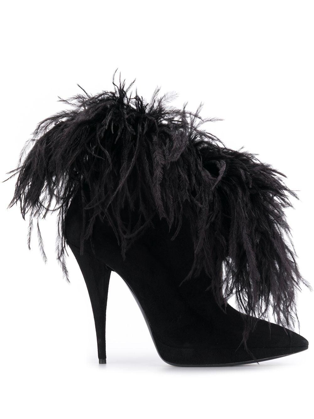 Saint Laurent Runway Zizi 110 Black Suede High Stiletto Heel Ankle Boot  Size 38 For Sale at 1stDibs