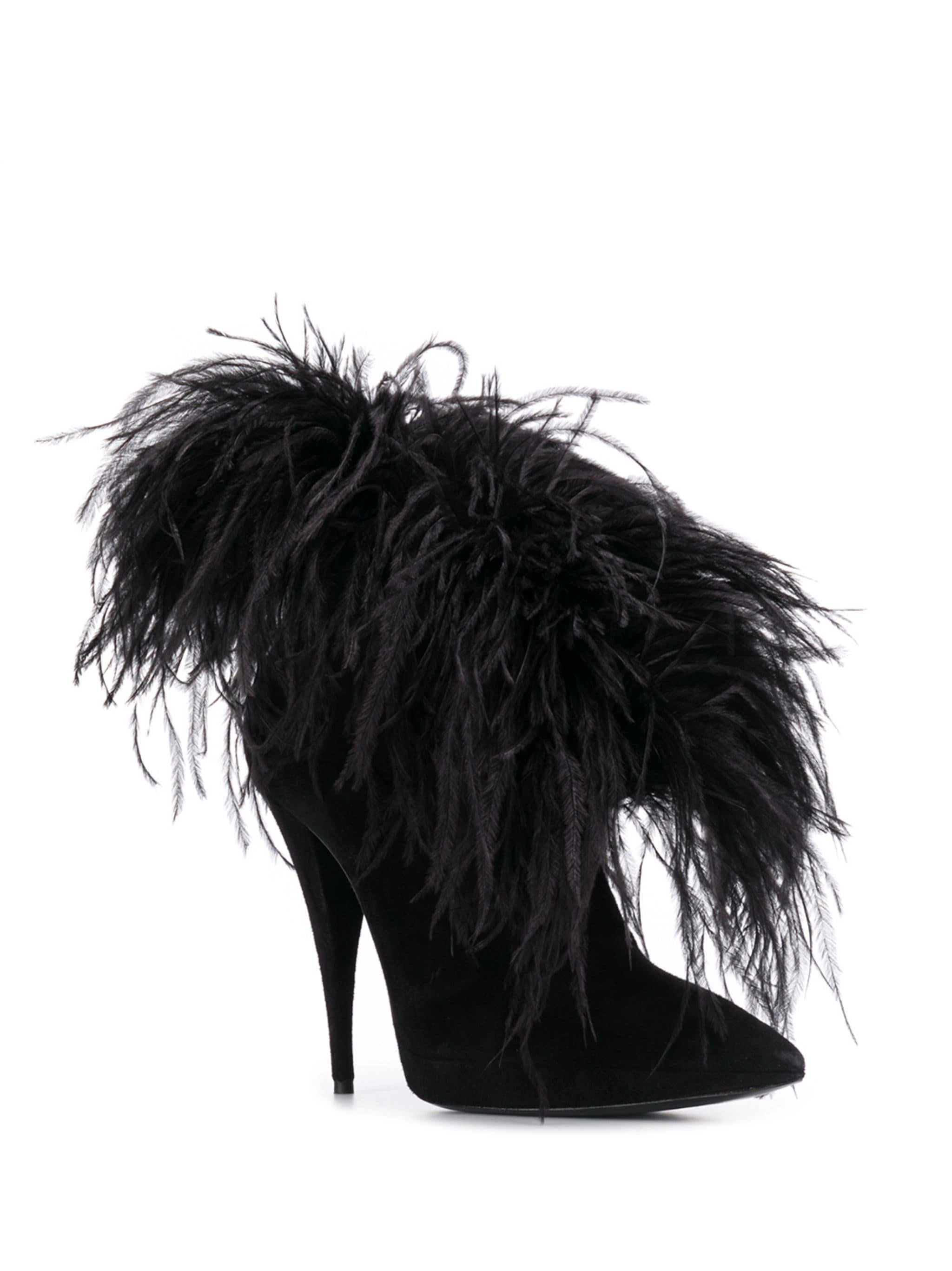 Saint Laurent Zizi 110 Black Suede High Stiletto Heel Ankle Boot

Saint Laurent's FW19 runway show saw legs take center stage, with models wearing tiny shorts and mini skirts – the perfect choice to show off this season's statement footwear. Crafted