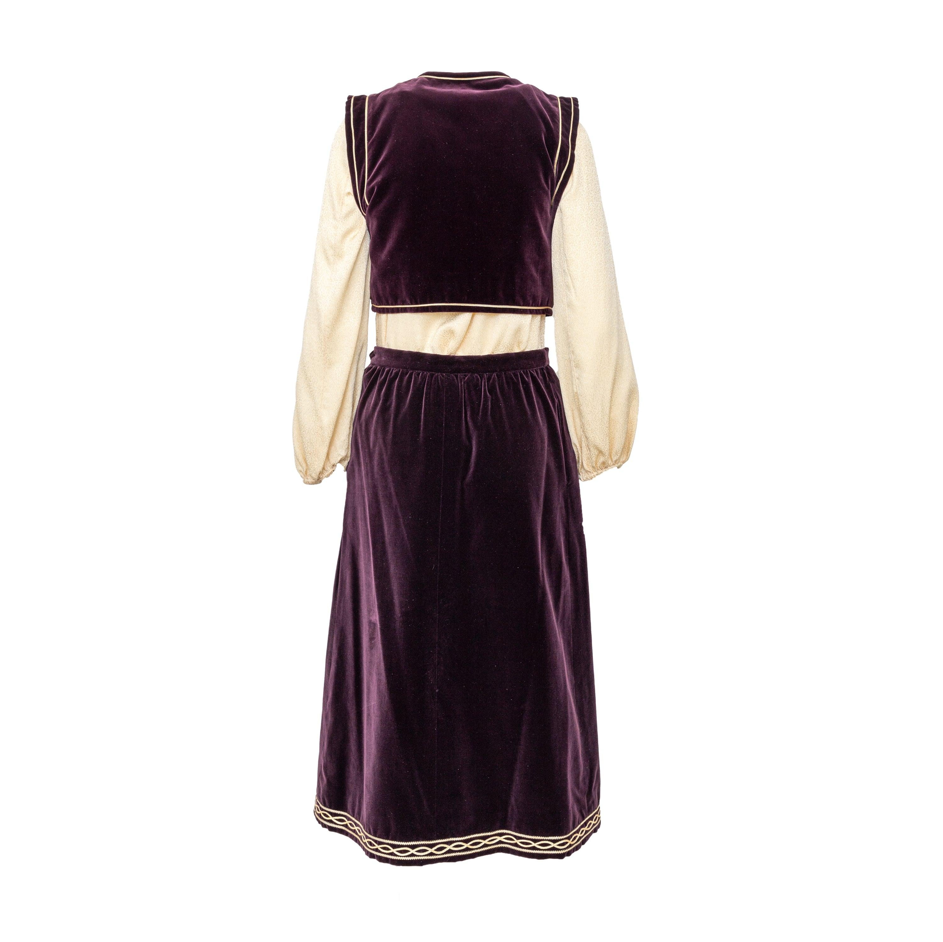 Saint Laurent Russian Ballet Vest and Skirt Set - '70s In Good Condition For Sale In Milano, IT