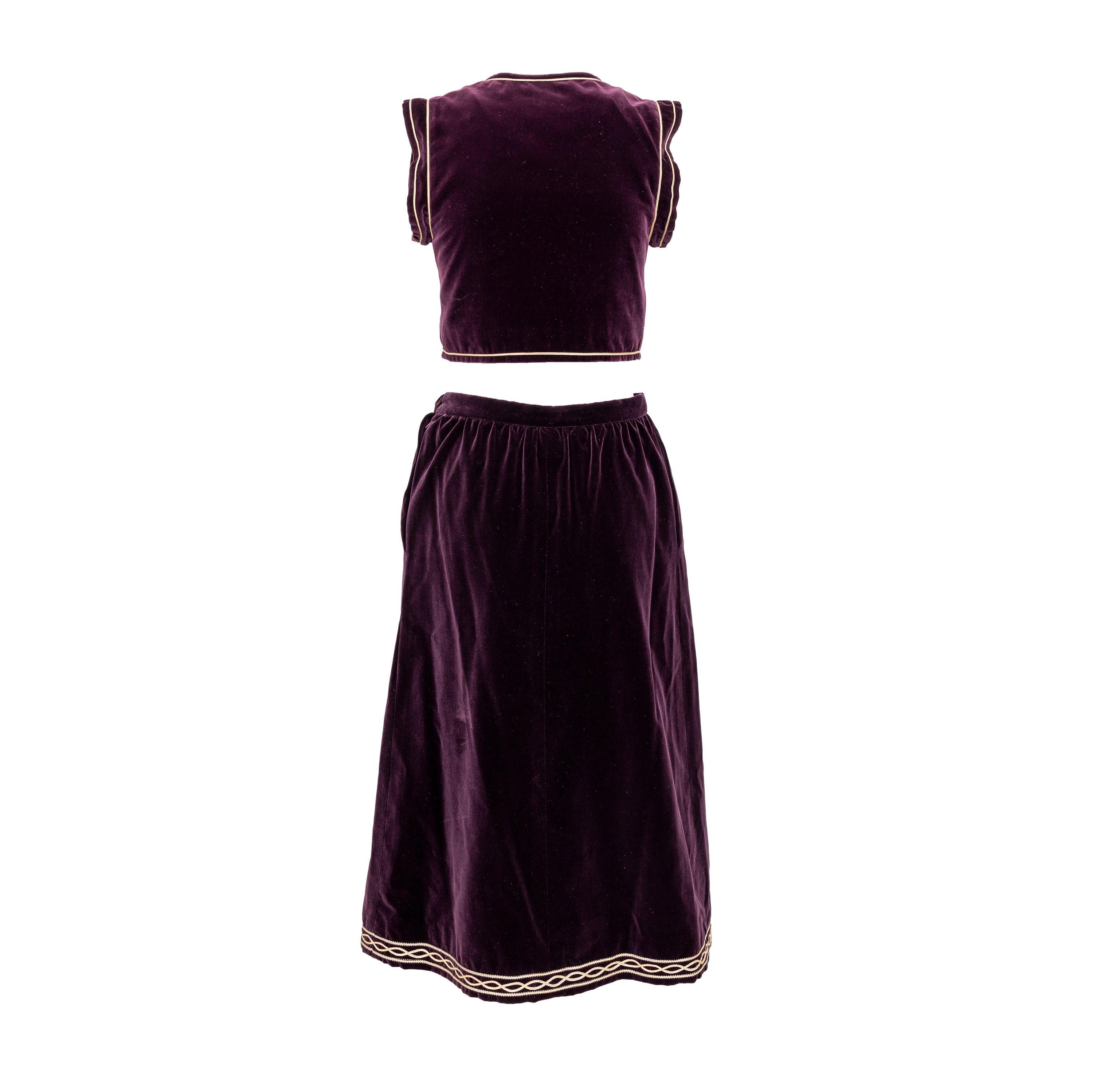 Women's Saint Laurent Russian Ballet Vest and Skirt Set - '70s For Sale