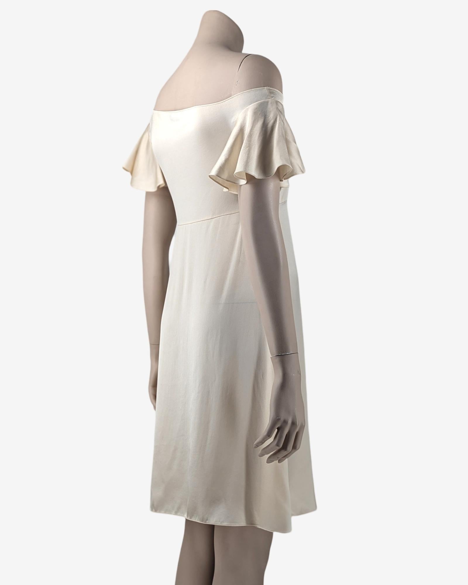 Women's Saint Laurent S/S 2016 Asymmetric Boat Neckline Silk Dress by Hedi Slimane For Sale