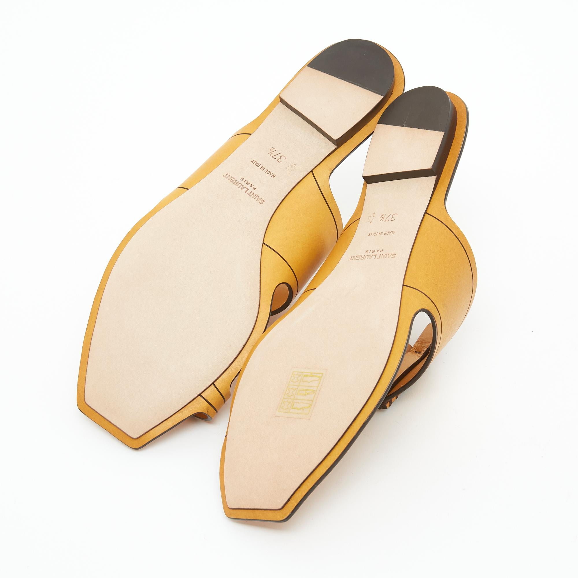 Saint Laurent Saba Safron - Chaussures plates US7 neuves en vente 2