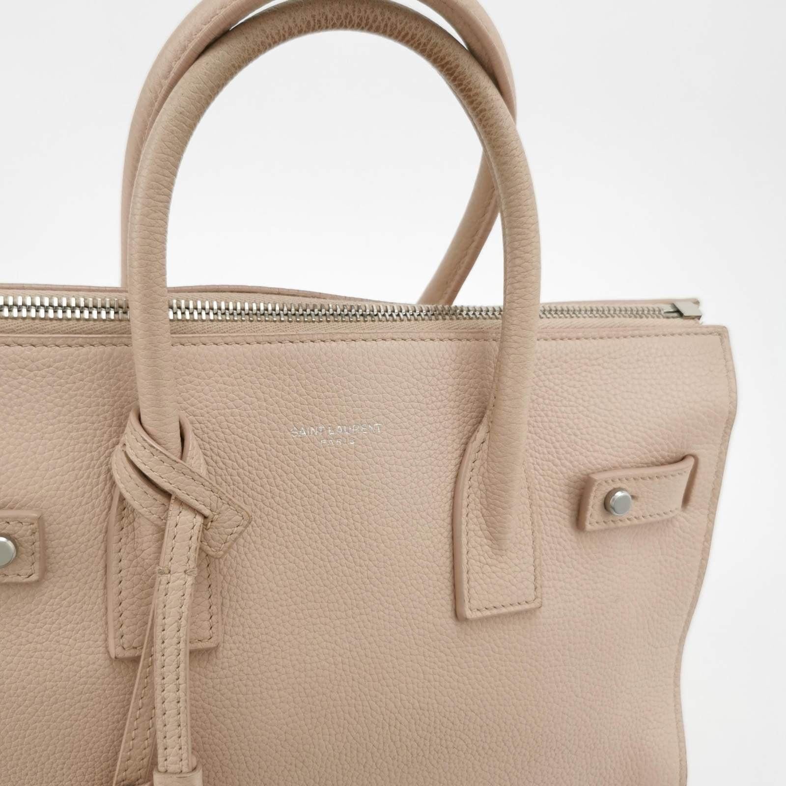 Saint Laurent Sac De Jour Baby Beige Leather Handbag 2