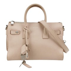 Saint Laurent Sac De Jour Baby Beige Leather Handbag