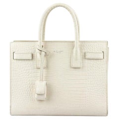 Saint Laurent Sac De Jour Baby Croc Effect Leather Tote Bag