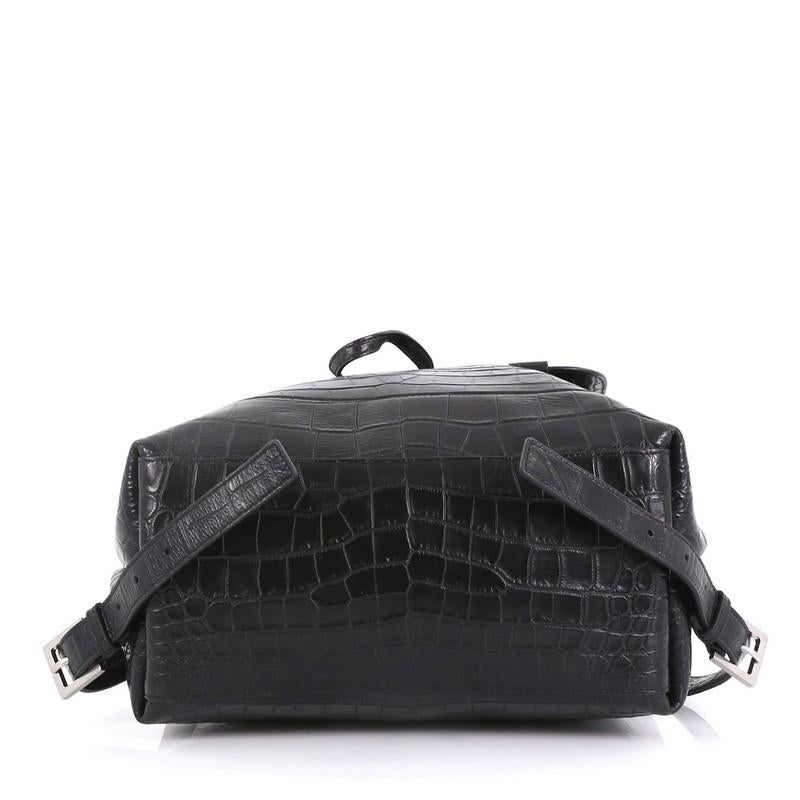 Saint Laurent Sac de Jour Backpack Crocodile Embossed Leather Medium In Good Condition In NY, NY