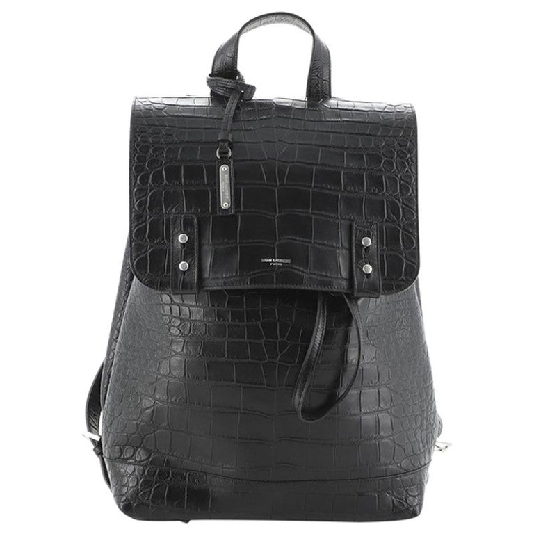 Saint Laurent Sac de Jour Backpack Crocodile Embossed Leather Medium at ...