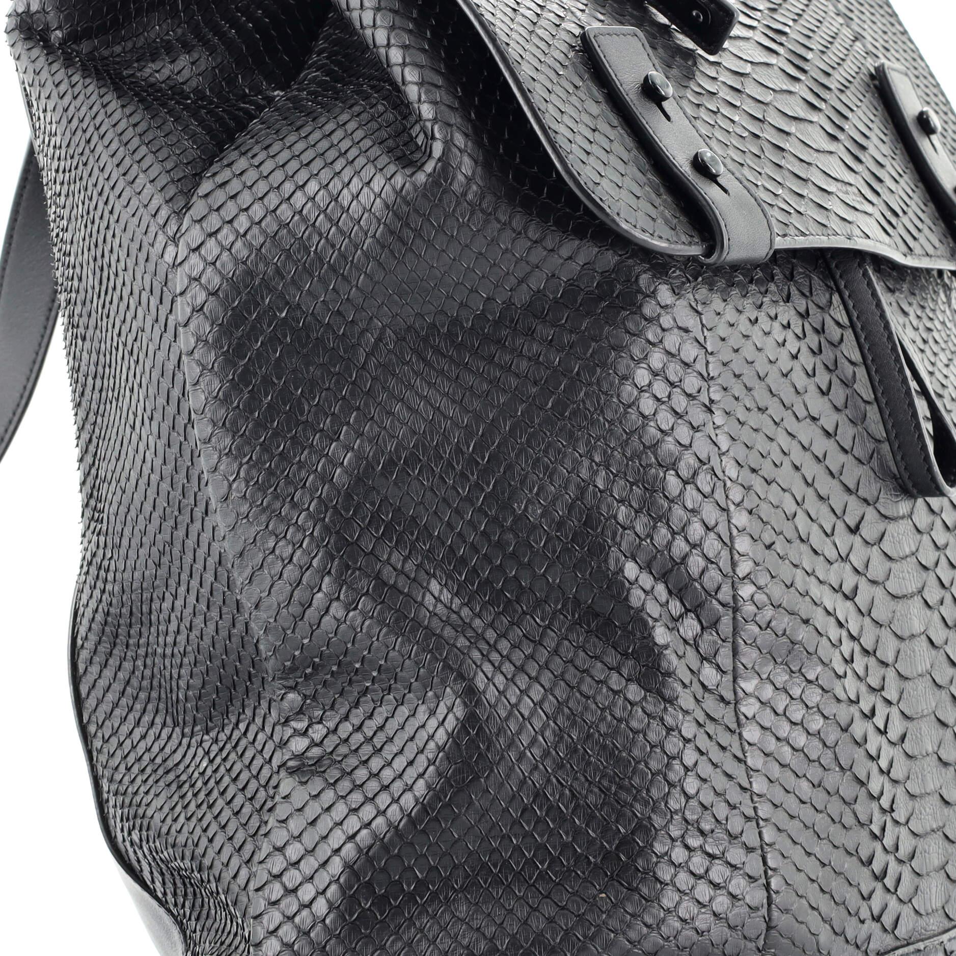 Black Saint Laurent Sac de Jour Backpack Python Embossed Leather Medium