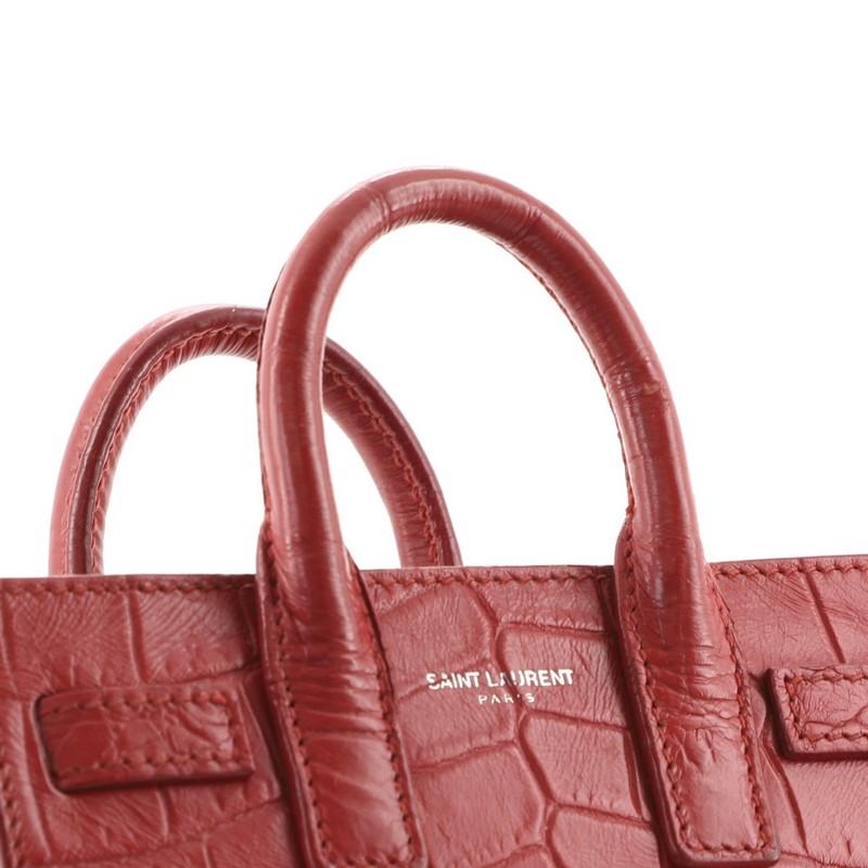 Saint Laurent Sac de Jour Bag Crocodile Embossed Leather Toy In Good Condition In NY, NY