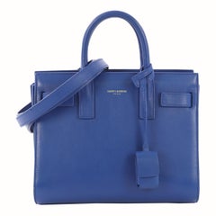Saint Laurent Sac de Jour Bag Leather Nano crafted from blue leather