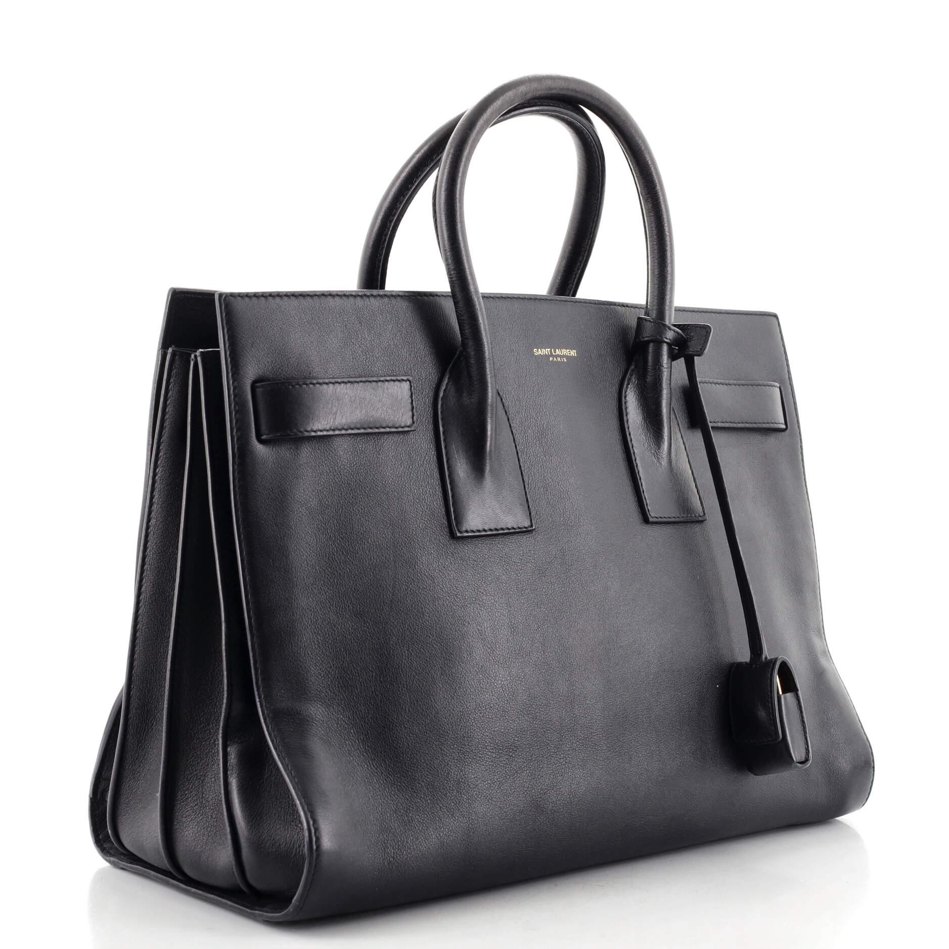Saint Laurent Sac de Jour Tasche aus Leder Klein (Schwarz)