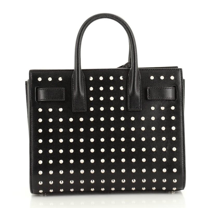 Saint Laurent Sac de Jour Bag Studded Leather Nano In Good Condition In NY, NY