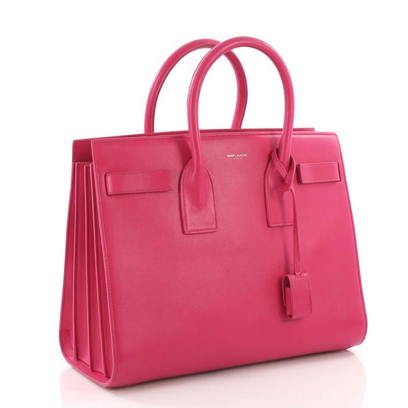 Pink Saint Laurent Sac de Jour Handbag Leather Small
