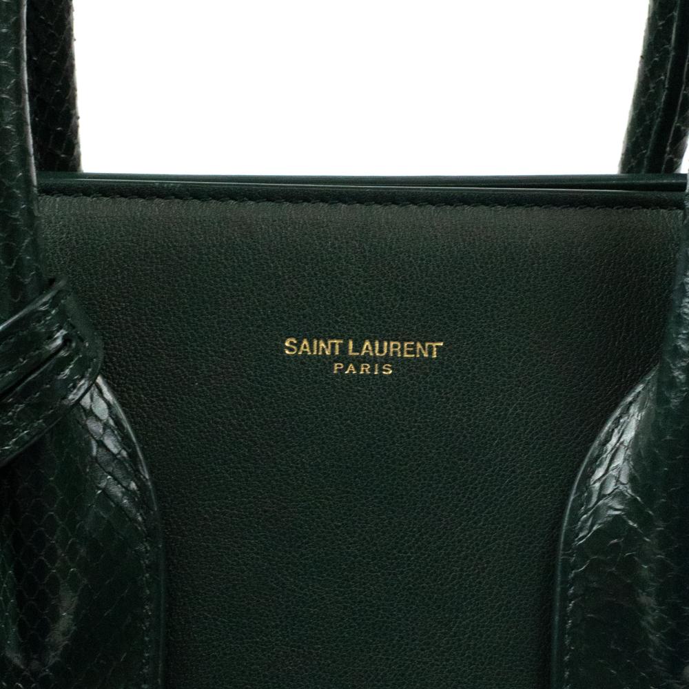 Women's SAINT LAURENT, Sac de Jour in green leather For Sale