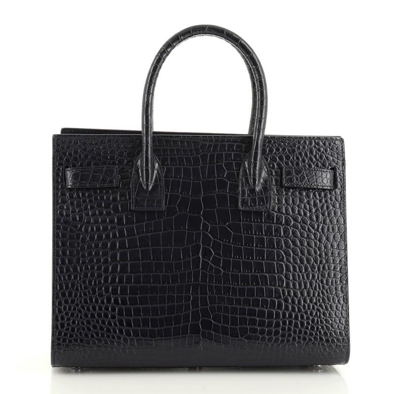 Saint Laurent Sac de Jour NM Bag Crocodile Embossed Leather Baby In Good Condition In NY, NY