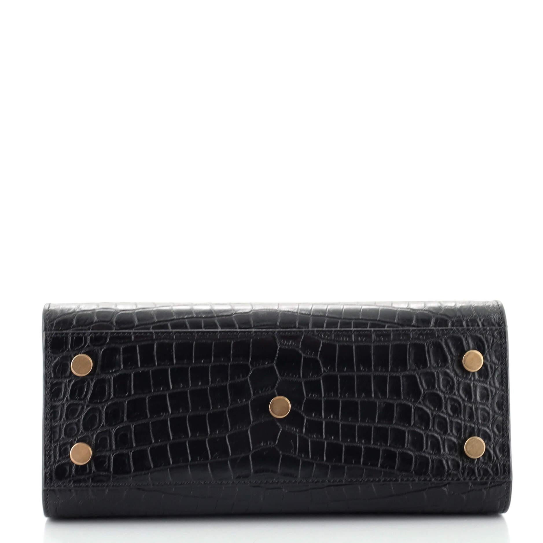 Saint Laurent Sac de Jour NM Bag Crocodile Embossed Leather Baby In Good Condition In NY, NY