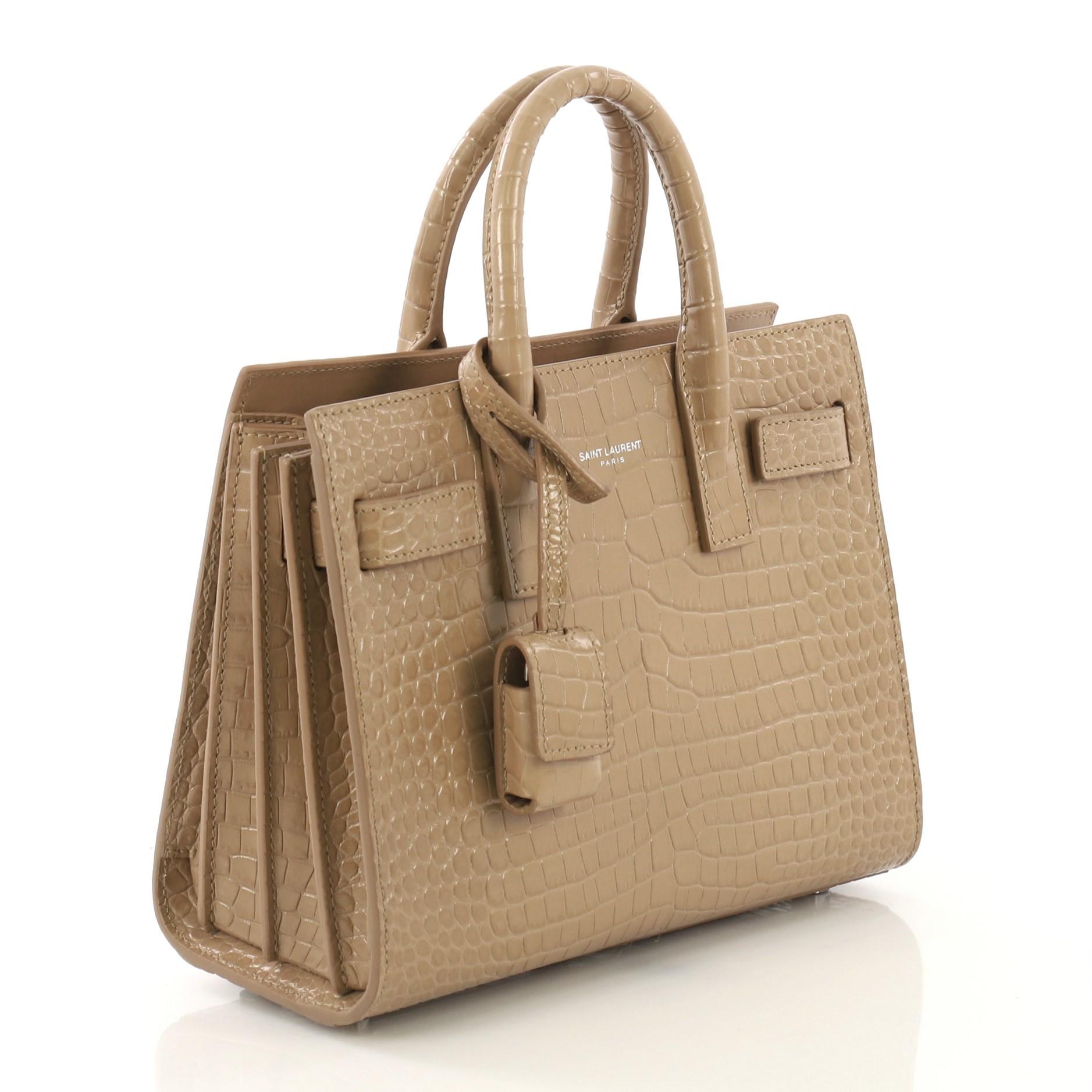 sac de jour nano in crocodile embossed leather