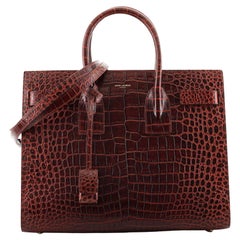 Saint Laurent Sac de Jour NM Bag Crocodile Embossed Leather Small
