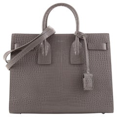 Saint Laurent Sac de Jour NM Bag Crocodile Embossed Leather Small