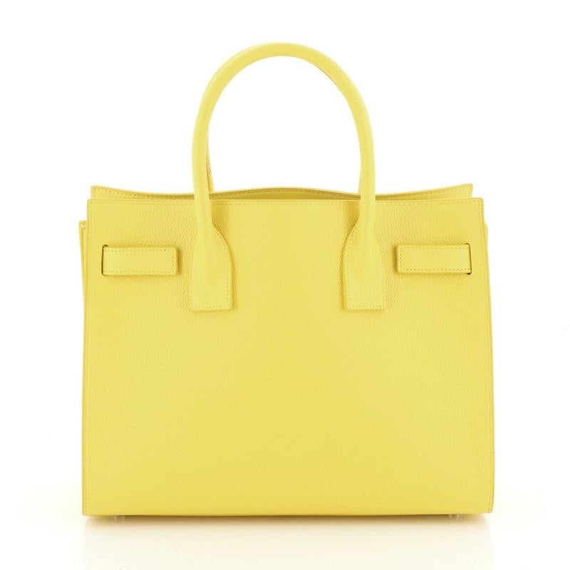 Yellow Saint Laurent Sac de Jour NM Bag Leather Nano