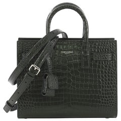 Saint Laurent Sac de Jour NM Sac à main en cuir embossé crocodile Nano