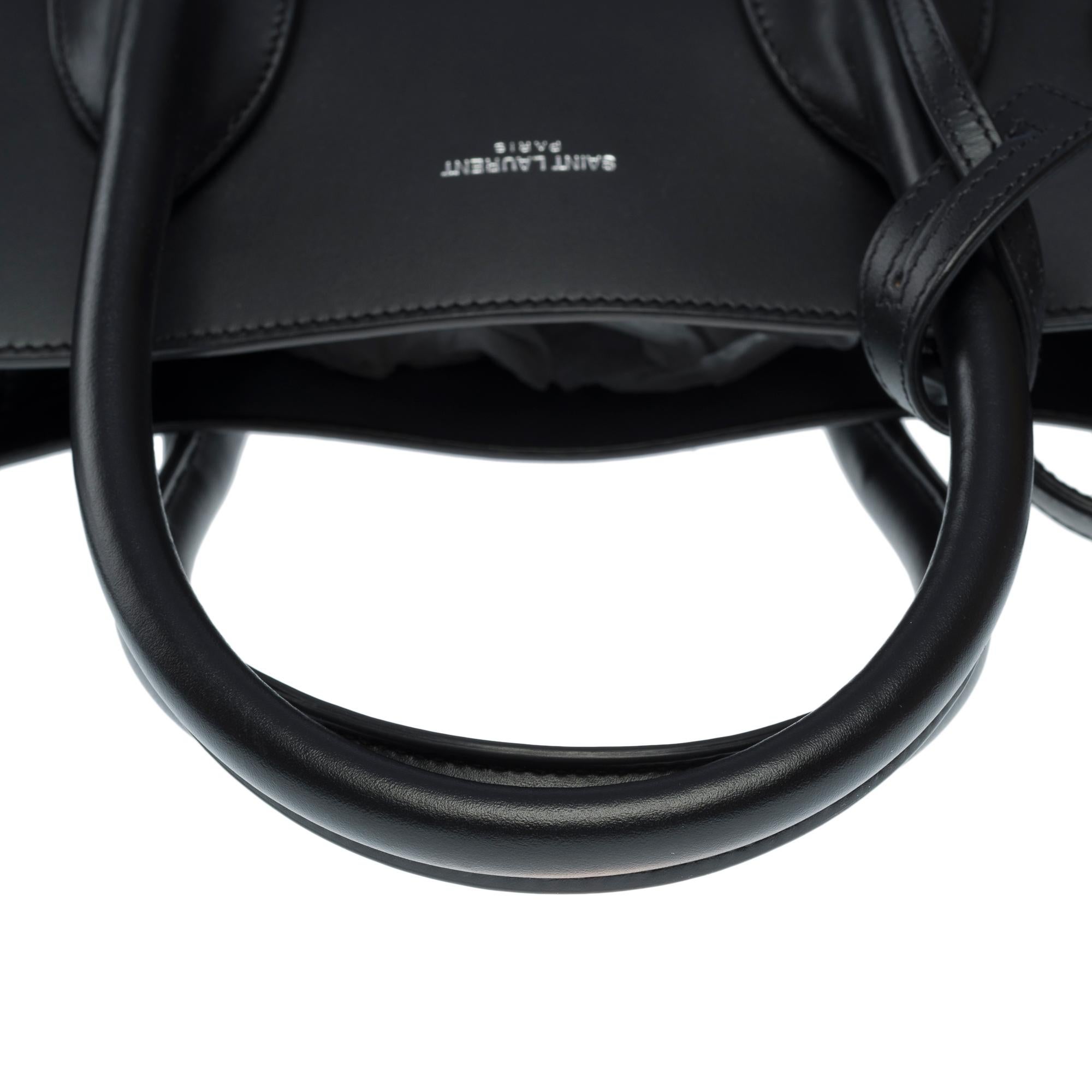 Saint Laurent Sac de Jour Small size handbag strap in black Box calf leather For Sale 7