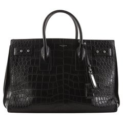 Saint Laurent Sac de Jour Souple Sac en cuir gaufré crocodile Large