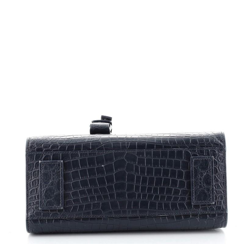 Black Saint Laurent Sac de Jour Souple Bag Crocodile Embossed Leather Small